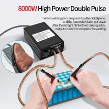 8000 W Hochleistungs-Punktschweißgerät, tragbares Handstrom, einstellbare Schweißgerät für 18650-Akku, Handwerkzeug, Fußpedal/automatisch