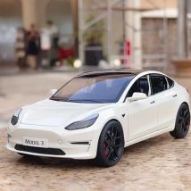 1:24 Tesla Modello 3 Modello Y Modello di auto in lega Diecast in metallo Veicoli giocattolo Modello di auto Simulazione Collezione di suoni e luci Regali per bambini