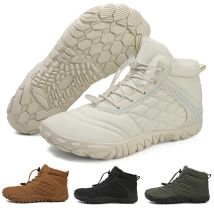 Men's Women's Winter Barefoot Hiking Boots, Slip On Warm Zero Drop Snow Boot, Wide Toe Box Ankle Booties, Minimalist Waterproof