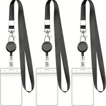 1pc Transparent Ausstellung ID Karte Halter mit Versenkbare Abzeichen Reel Lanyard Büro Arbeits Erlaubnis Fall Neck Strap Pass Karte