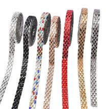 3/5 Yards Multicolor Hot Fix Rectangle Rhinestone Tape Self Adhesive Crystal Diamond Glitter Trim Ribbon Diy Wedding Car Clothes