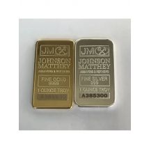 4 pcs The Non magnetic  Johnson Matthey JM  silver gold plated bullion souvenir coin bar with different laser serial number