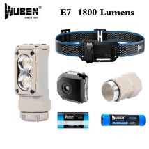 WUBEN E7 EDC-Stirnlampe, 1800 Lumen, wiederaufladbar, wasserdicht, magnetisch, tragbar, mit 26650 Akku, Outdoor, Camping, Laufen