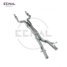 Ecnal Auspuff-Mittelrohr für Mercedes-Benz AMG W205 C43 E43 3.0T 2020-2023 Doppelrohr X-Rohr 60mm/2,36 Zoll SS304 Auspuff-Mittelrohr