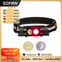 Lampada frontale ricaricabile a LED H25LR Potente torcia frontale con 90 luci bianche luminose ad alto CRI e torcia rosso intenso da 660 nm