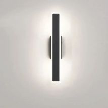 Luces de pared rectangulares negras para exteriores, accesorio de iluminación de montaje en pared de tres colores de 12W para sala de estar, comedor y dormitorio