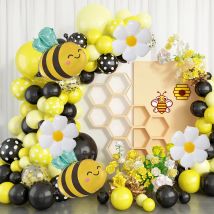 1 Satz süße Biene Gänseblümchen 32 Zoll 0-9 Gold Zahlen Folienballon Girlande Kit Kinderspielzeug Geburtstag Babyparty Hochzeit Party Dekoration