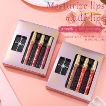 Fit Colors, 3 Farben/Set, Glasspiegel, schimmernde Lippenglasur, langlebig und einfach aufzutragen, feuchtigkeitsspendende und feuchtigkeitsspendende Lippenstifte