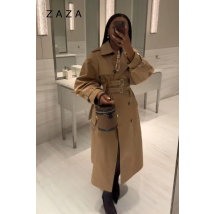 Damen Herbst Punk Langer Trenchcoat Fledermausärmel Zweireiher Jacken Slim Fit Kapuzen-Crop-Mantel mit Gürtel 2025, neue Damenmäntel