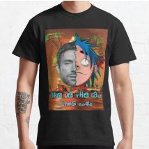 Gorillaz and Damon Albarn Punk band y2k Clothes 100% Cotton printed T-Shirt for Men plus size clothing