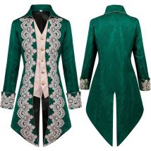 Viktorianische Edelmannjacke Mittelalter Cosplay Piraten Smoking Herren Renaissance Kleid Steampunk Frack Halloween Kostümparty