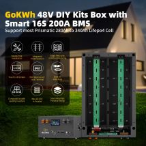 Kit batteria Gokwh 48V Lifepo4 Stock UE Supporto scatola da 280AH a 340AH con cella Smart 16S 200A BMS Lifepo4 per accumulo di energia domestica