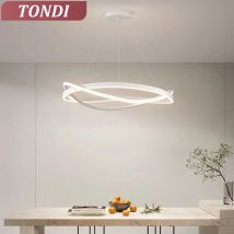 Lampadario a LED Anello Lampadario domestico nero/bianco per soggiorno Sala da pranzo Camera da letto Cucina Apparecchi di illuminazione per decorazioni a soffitto