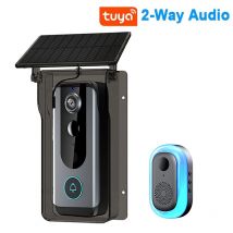 IP65 Tuya Outdoor Wireless Doorbell Solar Cover 1080P Video Intercom 2-way Audio Motion Detection Peephole Door Camera Wifi Bell