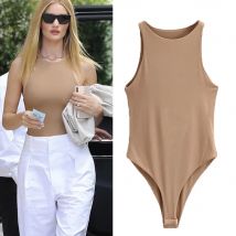 Casual Sexy Neue Jumper Body Anzug Frauen Schlank Strand Jumpsuit Mädchen Body Solide Anzug Kleidung Top Schlank Alle-spiel grundlegende Tank