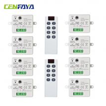 CENFAYA 8-Zonen 433HMz Drahtloser Lichtschalter EIN/AUS 110V 220V 230V 10A Relaisempfänger RF Handfernbedienung fr LED-Lampe Lüfter