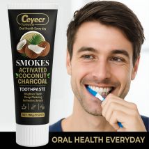 1 Stück natürliche Aktivkohle-Zahnpasta für Raucher – Tiefenreinigung und frischer Atem, Mundgesundheit für Männer, reisefreundliche Tube
