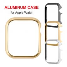 Accessories for Apple Watch Case 45mm 46mm Metal Bumper Protective Cover Frame for iWatch 10 Series 7/6/5/4 Cases Aluminum Gold