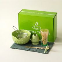 7-teiliges Matcha-Schneebesen-Set, elegantes Matcha-Teeset, wiederverwendbare Matcha-Herstellung mit Keramik-Matcha-Schüssel, Matcha-Schneebesenhalter für Teeliebhaber