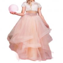 Flower Girls Pageant Dress Birthday Party with White Lace Decal Customized Homecoming Guest Dress for Communion Birthday