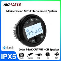 Bootsradio MP3-Mediaplayer Stereo Marine Radio Abdeckung Bluetooth AUX USB Wasserdicht Weit für ATV UTV SPA RZR FM AM Radio