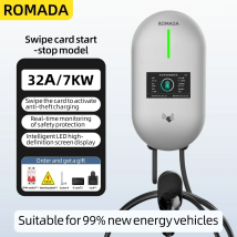 ROMADA EV Ladestation 32A Elektrofahrzeug Autoladegerät EVSE Wallbox 7KW Typ2 Kabel IEC62196 Bluetooth APP Steuerung ﻿