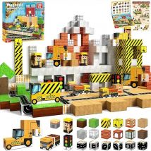 Kreative magnetische Bausteine STEM Montessori Kleinkind sensorisches Spielzeug, bauen Urban Engineering World Set, Geburtstagsgeschenke Spielzeug