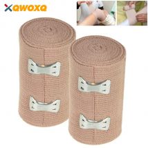 1Roll Premium Elastic Bandage Wrap – Mocny bandaż kompresyjny z dodatkowymi klipsami do uprawiania sportu, skręcania, nadgarstka, kostek i stóp