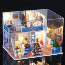DIY Puppenhaus Möbel DIY Miniatur Baukästen winzige Haus puppen häuser Casa Miniatur für Kinder Geburtstag Weihnachts geschenke