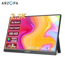 ARZOPA 16-calowy przenośny monitor 2K 16:10 ekran IPS z drugim wyświetlaczem mini hdmi typu c dla MAC/laptopa/PC/Xbox/PS4/5/Switch, Z1RC