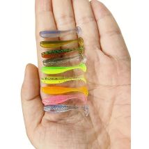 50pcs Mini Soft Fishing Lures, T-tail Worm Lure, Silicone Artificial Bait, Bass Pike Fishing Tackle