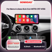 BONROAD 12,3 pulgadas inalámbrico CarPlay Android Auto Radio para Mercedes Benz Clase A W176 X156 C117 CLA GLA pantalla táctil Multimedia