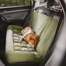 neuer Stil, Reise-Sicherheits-Rückenlehnenkissen, großes Hunde-Autositzbett – Schachbrett-Loungesessel, geeignet für die meisten Automodelle
