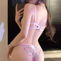 Pink Floral Embroidered Bra Set Luxury Tulle Lingerie Set Sweet Sexy Christmas Gift Idea for Her Floral Underwear UK Sizes Tushy