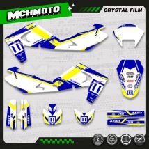 MCHMFG Für Husqvarna TE250 2001 2002 2003 2004 SM450 2002-2004 Grafiken Aufkleber Aufkleber Motorrad Nummer Name Hintergrund benutzerdefinierte