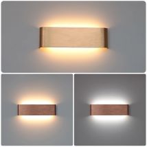 12W LED Indoor Wall Lamp Brushed Gold/Coffee Aluminum Wall Light Up and Down or Left and Right Glow Decorative Lighting Fixtures