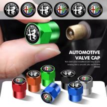 4Pcs Car Wheel Tire Valve Caps Rim Stem Dust-proof Covers For Alfa Romeo 159 Giulietta Giulia 147 Mito 156 159 166 GT Stelvio