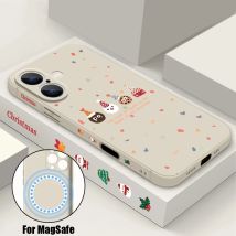 Weihnachten Neujahr magnetische Handyhülle für iPhone 16e 16 15 14 13 12 Pro Max 11 für Magsafe Wireless Charge TPU Silikonhülle