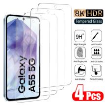 4PCS Gehärtetem Glas Für Samsung Galaxy A55 A35 A15 A25 A16 A06 A05 A04 A14 A24 A34 A54 A13 a23 A33 A53 A52s C55 Screen Protector