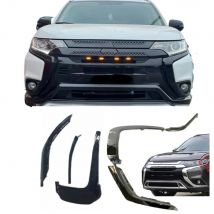6 Pcs Black or Chrome Decoration Strip for Outlander 2013-2020 Front Shell Cover for Airtrek Grille 6407A146 6407A141 Up Down