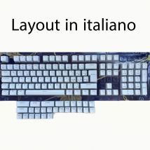 Copritasti Pudding con layout italiano Copritasti da 129 tasti Profilo OEM Copritastiera meccanica BPT Double-Shot Traslucido, compatibile ISO Adatto