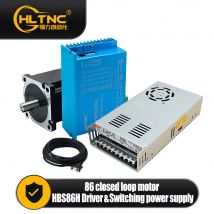 Motore passo-passo HLTNC Nema34 4.5Nm 8.5Nm 12Nm Anello chiuso con encoder + driver HBS86H + alimentatore 400w 60v + cavo encoder 3M