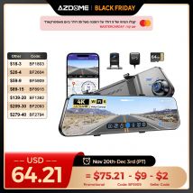 AZDOME PG17 12 "4K Specchio Dash Cam Wi-Fi Specchietto retrovisore Telecamera GPS Dash Camera per Auto Specchietto retrovisore Cam Parcheggio Assistenza