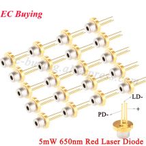 100 Stück/1 Stück 5 mW 650 nm rote Laserdioden-Sensor-Lasermodul 650 nm Dioden TO-18 DIY 5 MW 2,2–2,4 V LED-Elektronik-Design