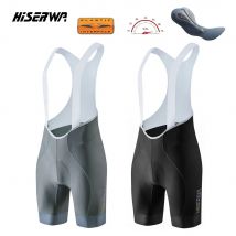 HISERWA Männer Klassische Schwarz/Grau Radfahren Trägerhose MTB Rennrad Strumpfhosen Fahrrad Radfahren Shorts Mit Italien Elastische Interface pad