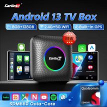 CarlinKit SDM660 Android 13 TV Box CarPlay Ai Box 8G+128G Wireless CarPlay Android Auto 4GLTE BT WiFi Streaming Box for OEM Car