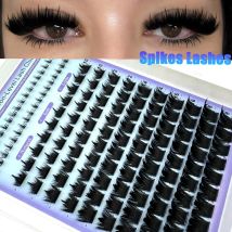 Wispy Lash Clusters with Spikes Salon-Like Eyelash Clusters DIY D Curve Cluster Eyelash Extensions Full Spiky Individual Lashes