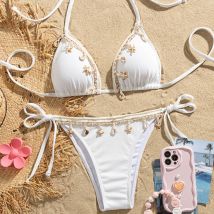 Sexy weiße Bikinis Damen Bademode Damen Badeanzug zum Schwimmen Tragen Badeanzüge Brasilianisches Bikini Set Beachwear Pool Badende