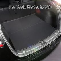 2PCS Stamm Matten für Tesla Modell 3/Y/3 + Highland 2021-2025 Leder Stamm Schutz Pads heckklappe Pad Neue Modely 2025 Zubehör