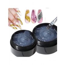 Gel per unghie trasparente 3D da 5 ml e polvere per specchio per nail art Crea gel per pittura 3D tridimensionale metallico per nail art